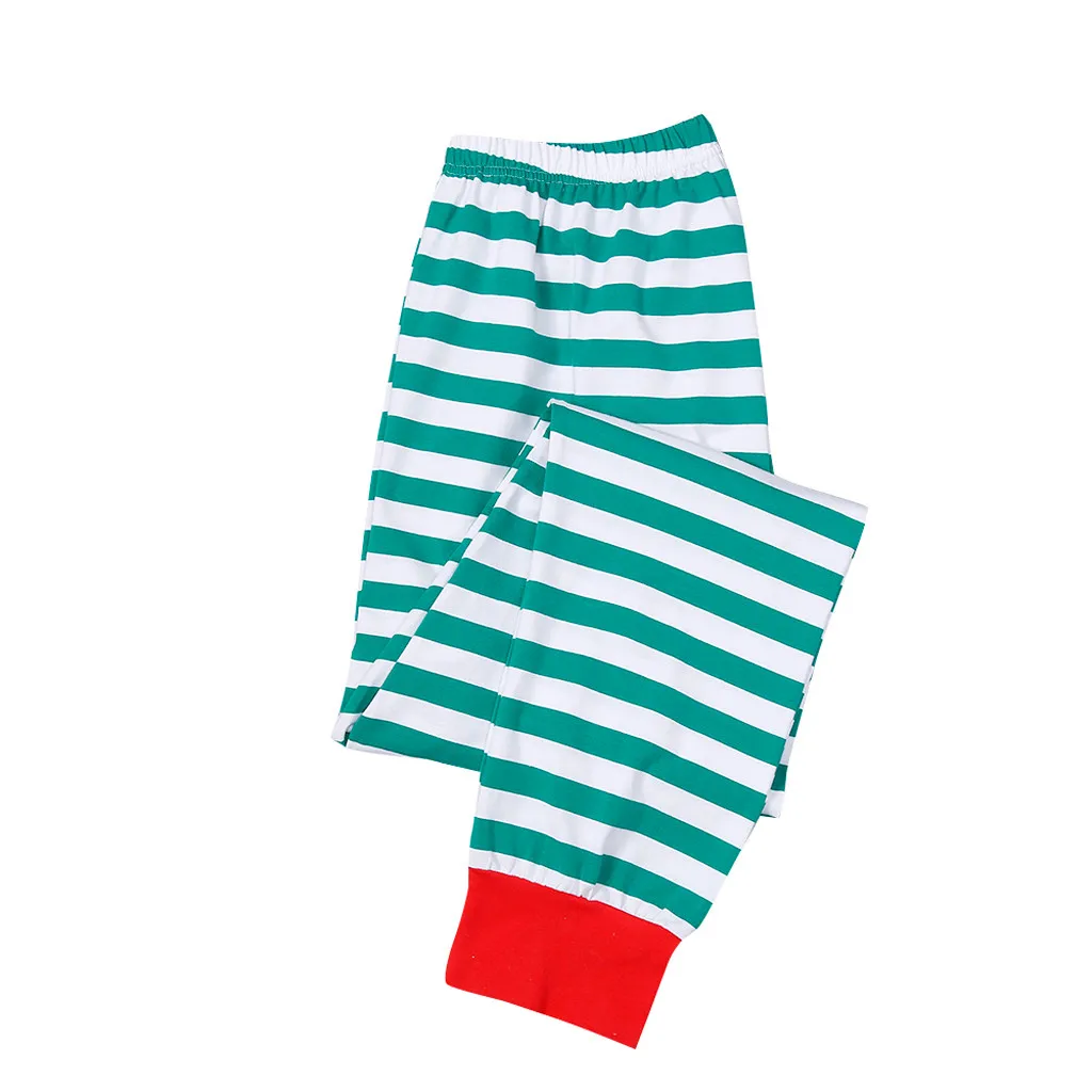 Рождественские пижамы для всей семьи, комплект для всей семьи, топ с принтом для папы+ штаны в полоску Рождественская семейная одежда домашние пижамы Семейный комплект