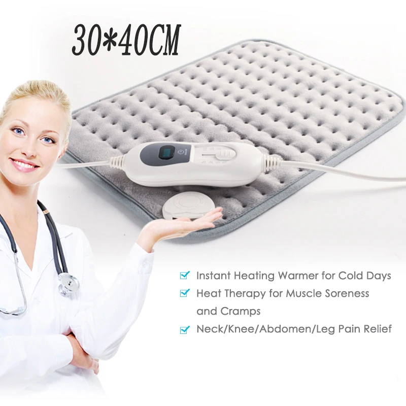 

Bellavie Safe Electric Heating Pad for Heat Therapy Pain Relief Wrap Abdomen and Waist Cosy Flannel 30*40CM Grey (220V EU Plug)