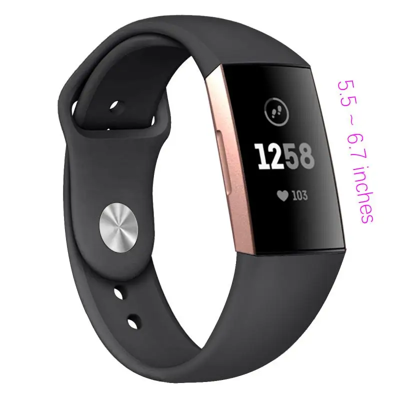 Стильный Простой однотонный браслет для Fitbit Charge 3 ремешок для часов два разных размера с металлической пряжкой - Цвет: 3