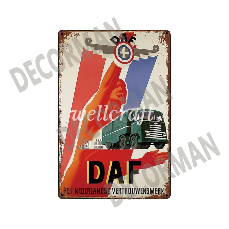 [WellCraft] DAF Trcuk Трактор Автомобиль ферма металлические знаки парковка только плакаты Винтаж настенная живопись на заказ клуб Декор LTA-1707 - Цвет: GTP-264