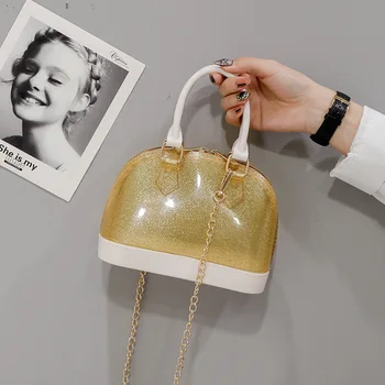 

2020 Spring and Summer New Mini Little Jelly Transparent Shell Handbags Laptop Shoulder Messenger Beach Bag