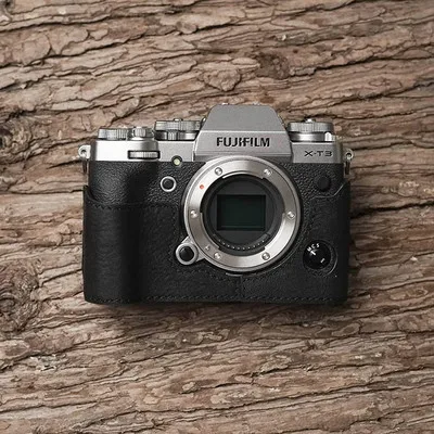 Mr. Stone брендовый чехол для камеры из натуральной кожи, полусумка, боди для Fujifilm XT3 XT3 Fuji X-T3, сумка для камеры ручной работы - Цвет: Black