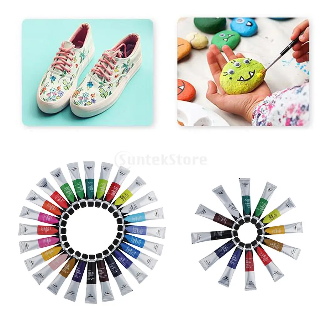 12/24Pcs ACRYLIC PAINTS ART WATERPROOF ARTIST PAINTING ACYLIC COLOR FOR CERAMIC