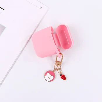 

Silicone Case for QCY T8 Case Cute Korea Bear Key Ring Headphone Case for QcyT 8 Fundas Bluetooth Earphone Protection Cover