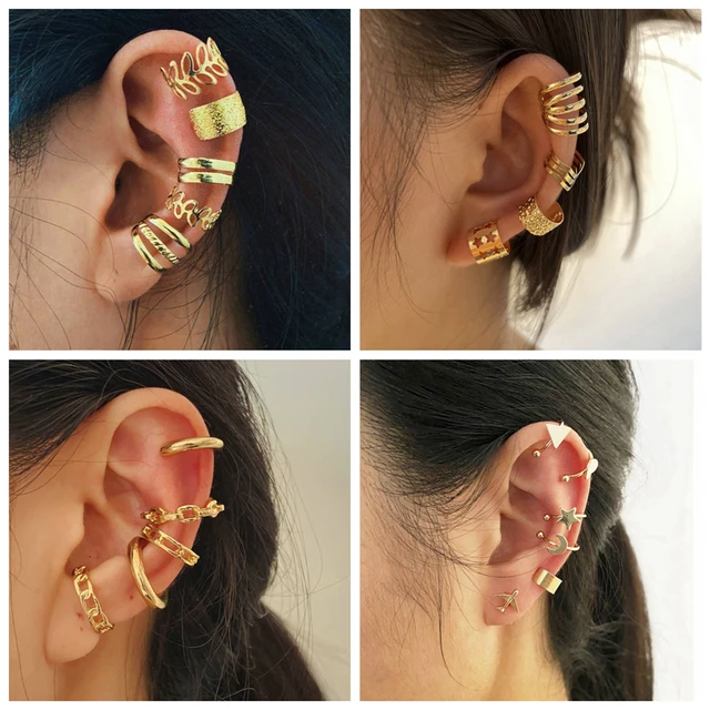 Réinitialisation de boucles d'oreilles en feuilles d'or vintage