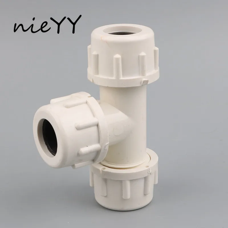 

PVC 20 25 32 40mm Quick Connector 3-Way Water Supply Pipe Quick Repair Fittings Telescopic Pipe Joint Pneumatic Parts VINMIN