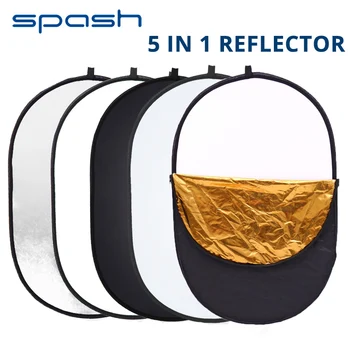 

spash 24*35 inch Foldable Reflector Portable Multi Disc Photography Reflector Gold Silver White Black Translucent Oval Reflector