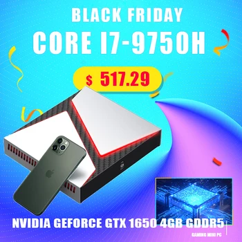 Günstig TOPTON Mode Design Mini Pc Intel Core I7-9750H DDR4 UHD Grafiken 630 GeForce GTX 1650 4GB GDDR5 Grafikkarte Gaming Computer