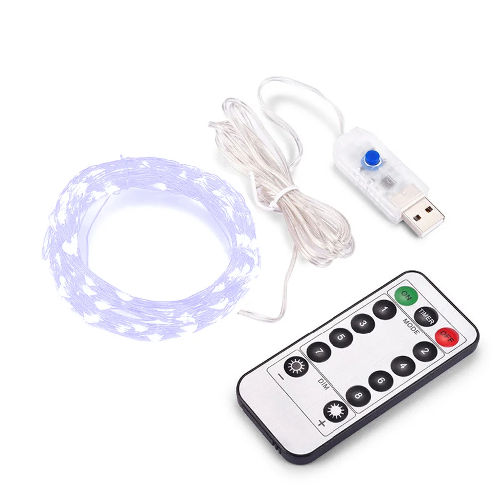 Home Energy Saving Remote Control Christmas Portable Fairy Easy Install Holiday Decoration Romantic String Light Copper Wire