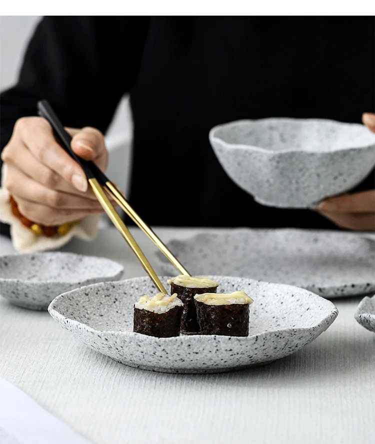 Узор керамическая тарелка для еды блюдо риса салатник Ретро фарфоровый поднос Бытовая посуда ужин