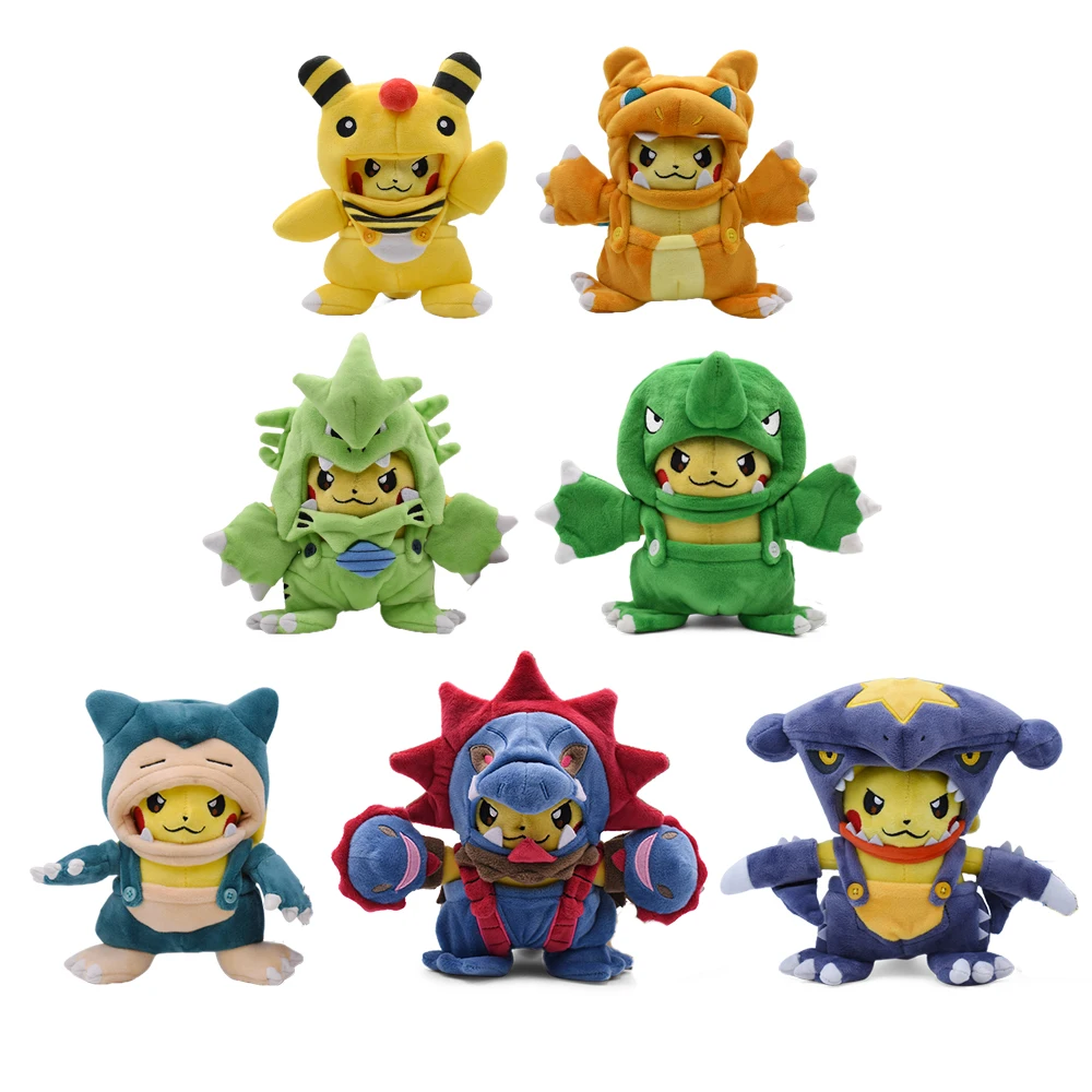 Горячие игрушки 20 24 см Пикачу Косплей тиранитар Hydreigon Charizard Snorlax Ampharos Garchomp Мягкие