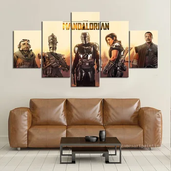 

Unframed 5 Piece Star Wars The Mandalorian Movie Poster Artwork Wall Picture Living Room Decoration Wall Ticker Fashion Gifts
