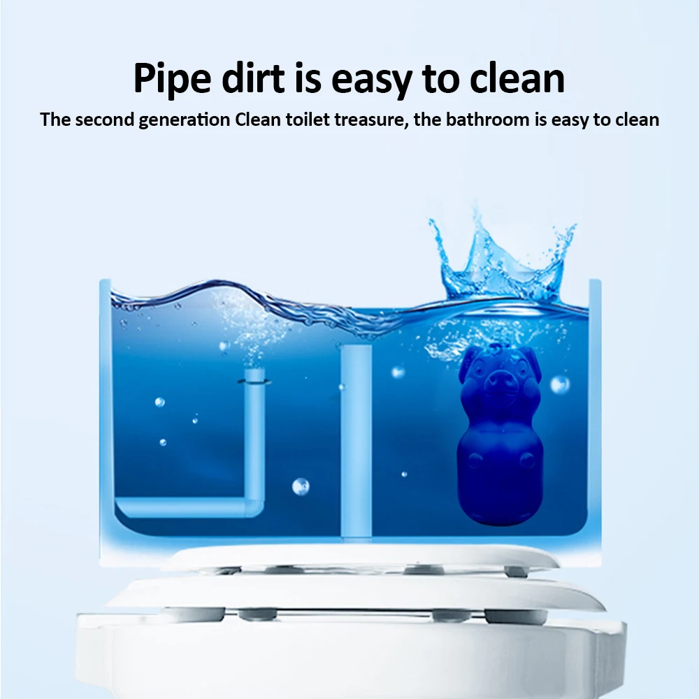 

creative pig Shape Magic Toilet Deodorant Automatic Cleaner Toilet Automatic Flush Toilet Cleaner Helper Blue washroom cleaner