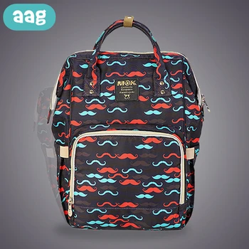 

AAG Fashion Printed Mummy Bag Backpack for Mom Maternity Bags Baby Nappy Diaper Bag on Stroller Trolley Large Capacity Mummy Bag