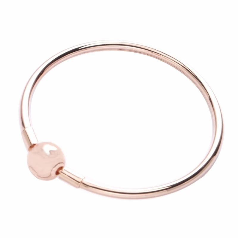 925 пробы серебряный браслет с застежкой из розового золота подходит для гладкого браслета браслет подходит для шарма из бисера Diy Хорошее ювелирное изделие