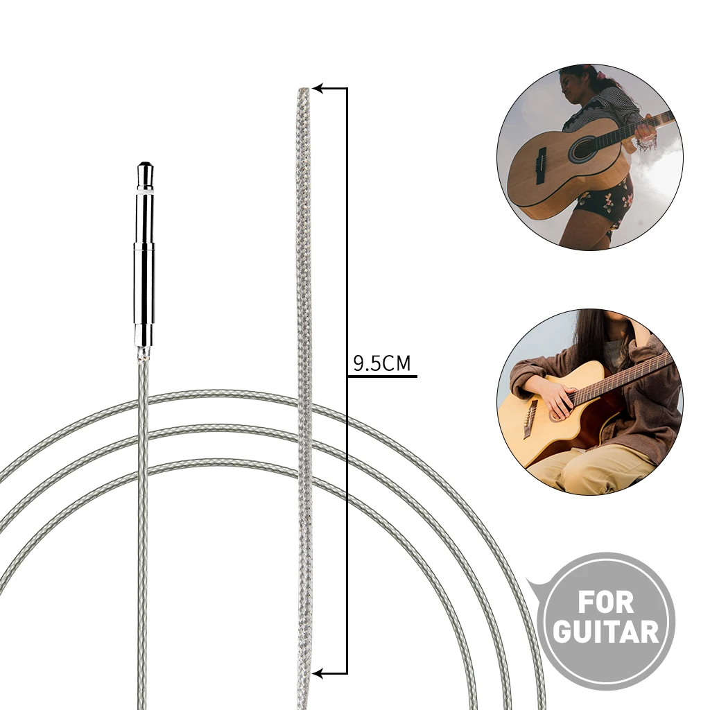 

5pcs Guitar Soft Saddle Transducer Piezo Pickup Braided Wire Cable For Acoustic Accessories Replacement Parts