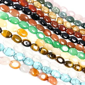 

Natural Stone Oval shape Loose Beads Crystal Semifinished String Bead for Jewelry Making DIY Bracelet Necklace Accessories