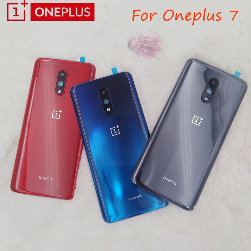 Оригинал Oneplus 7 стеклянная Задняя крышка батареи задняя панель корпус чехол