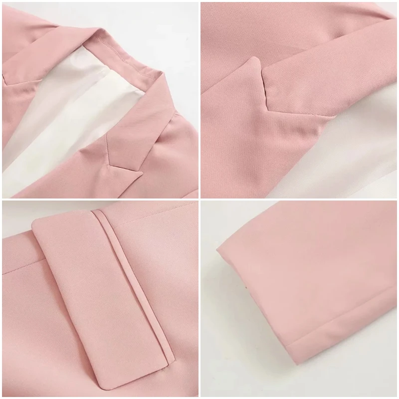 Miguofan Women solid blazers coats jackets Pocket Slim Fit Office Cardigan Blazer Autumn Winter Female Long Sleeve Outwear