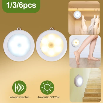 

Party Infrared PIR Motion Sensor 6 LED Night Light Wireless Detector Light Wall Lamp Auto On/Off Closet Sensor Light