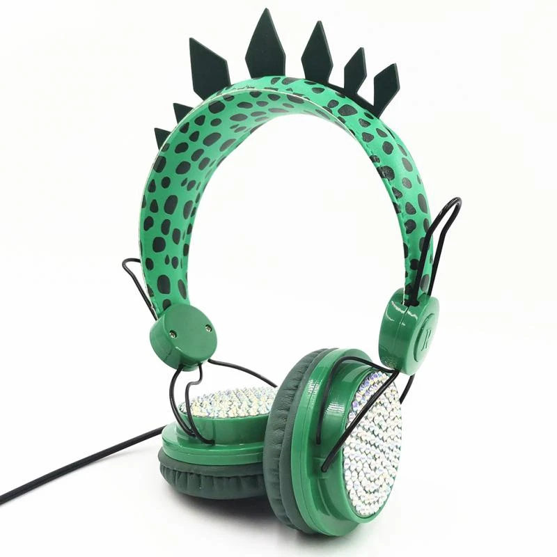 Dinosaur Noise Cancelling Headphones Wired Headphone Young People Kids Headset 3 5mm Plug Earphone with Mic