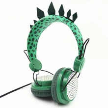 Dinosaur Noise Cancelling Headphones Wired Headphone Young People Kids Headset 3 5mm Plug Earphone with Mic