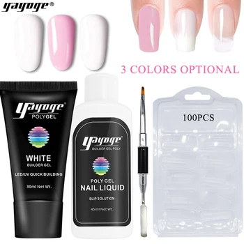 

Yayoge Poly Nail gel Set Poly UV Gel Varnish Nail Polish Quick Building For Nails Extensions Hard Gel Poly Nail gel Kit