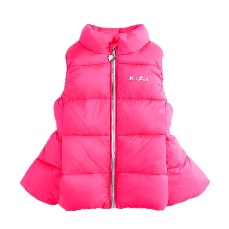Коллекция 2094 года, новинка года, зимний детский жилет для девочек, хлопковый жилет с легким пухом, хлопковая Корейская куртка без рукавов для малышей