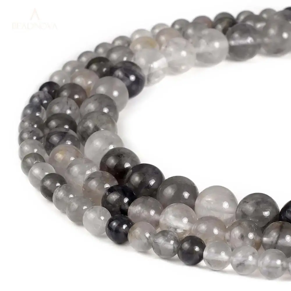 Натуральный камень облачный Кристалл Круглые бусины с большим отверстием для