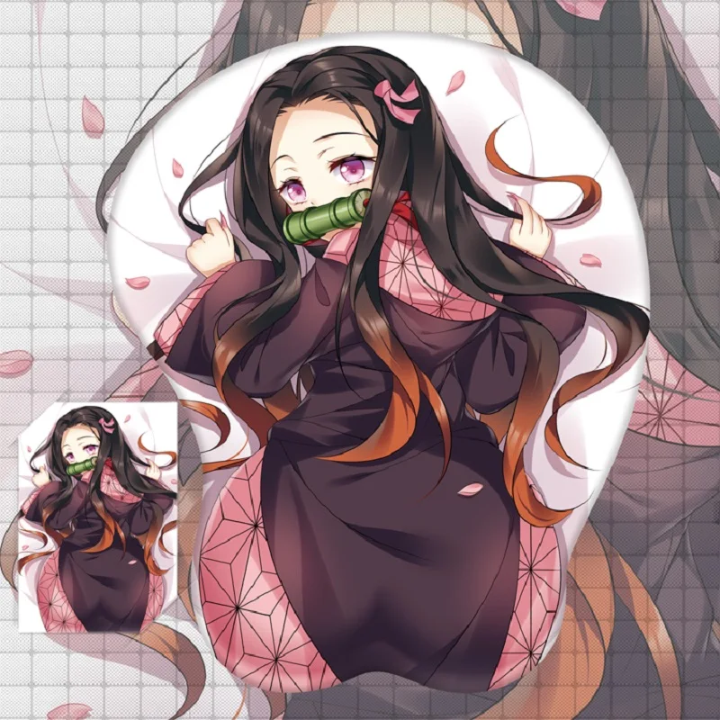 Anime Demon Slayer Sexy Hip 3D Kamado Nezuko Mouse Pad 3D Soft Chest Mouse Pad Mat Wrist Rest