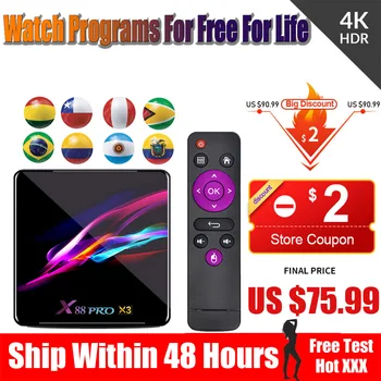 

world iptv tv box android 9.0 x88 pro x3 for spain nederlands belgium 2GB 4GB HDMI 2.0 4K Free test no channels include
