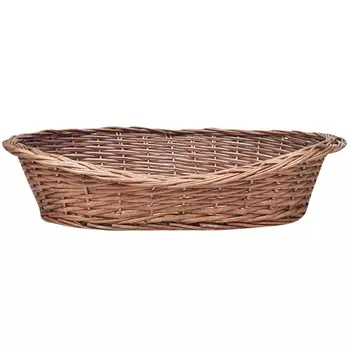

Willow dog basket / pet bed cat bed dog bed Natural 50cm Wicker Design Classic Medium Sized Dogs Easy to Clean and Maintain