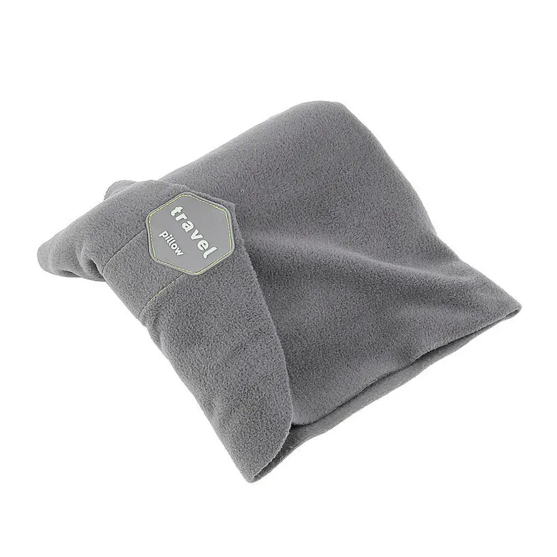 Подушка-шарф для путешествий, самолета, шеи, флисовая подушка для поддержки головы, не надувные Портативные подушки для сна, для сна, для самолета - Цвет: Gray