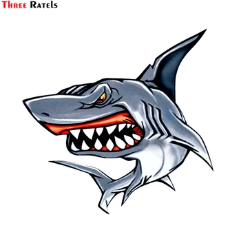 

Three Ratels LCS281# 15.4x15cm shark colorful car sticker funny car stickers styling removable decal