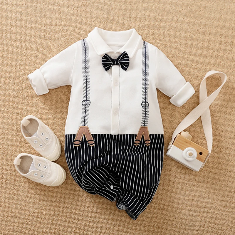 Cotton baby suit Malapina Newborn Baby Boy Rompers Summer Clothes Infant Short Sleeve Jumpsuit Overalls Outfit with Bow Tie Toddler Girl Clothing black baby bodysuits	