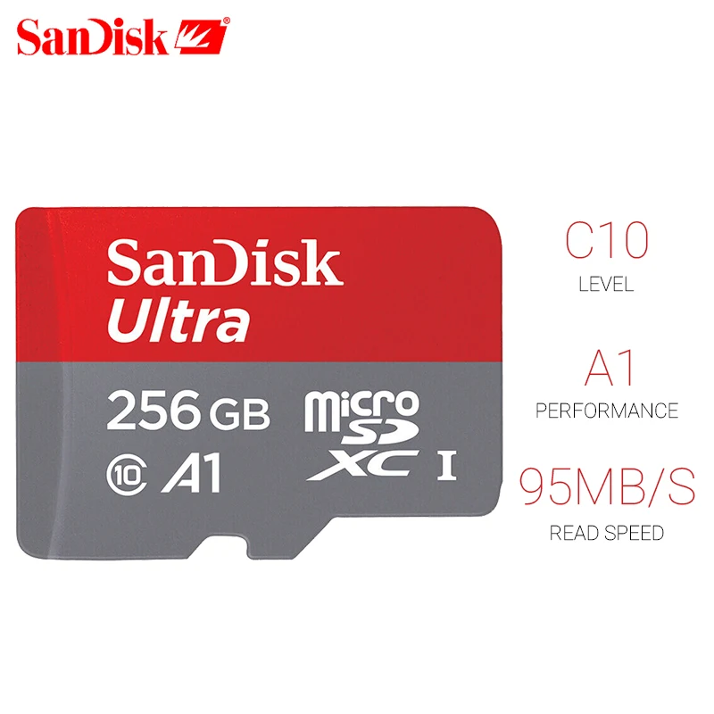 Карта памяти SanDisk 256 ГБ 200 128 64 Макс 98 МБ / с 32 16 Micro SD Class10 UHS 1 Microsd TF SD|Карты памяти| |