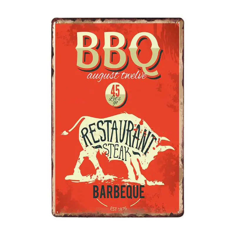 DAD'S BBQ оловянные вывески винтажные металлические бляшки плакат на стену декоративные тарелки бар украшение фермерский дом Декор 20x30 см - Цвет: 60201