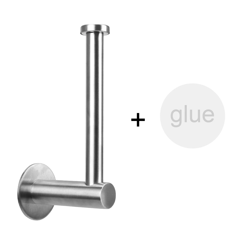 Seamless Bathroom Self Adhesive Wall Mount Toilet Paper Holder Stainless Steel Roll Paper Tools