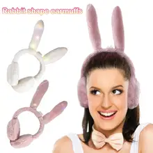 Elegant Rabbit Fur Winter Earmuffs For Women Warm L LED Glowing Earmuffs Ear Warmers Gifts For Girls Cover Ears Fashion Brand