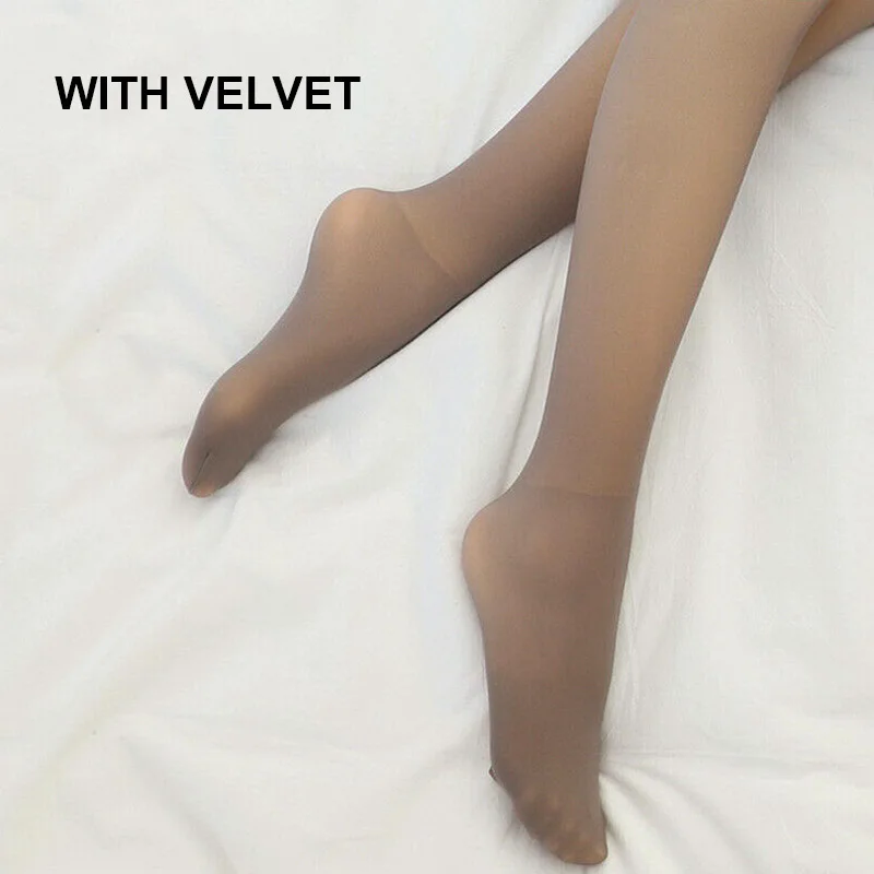 Coffee Pantyhose350g Полупрозрачные Чулки с имитацией ног; теплые флисовые Колготки; плотные эластичные обтягивающие зимние уличные колготки; ropa mujer; d88 - Цвет: Coffee Pantyhose350g
