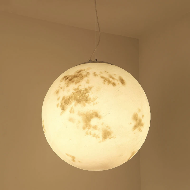 Nordic Modern Simple Full Moon Pendant Lamp Creative Retro Personality Art Ball Lanyard Hanging Droplight | Лампы и освещение