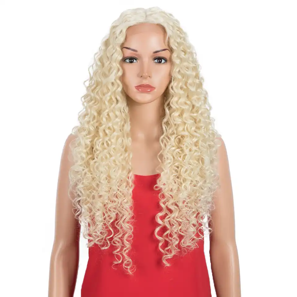 ファッションアイドル30インチかつらディープ波ソフトバイオ毛613波状のアフリカ系アメリカ耐熱合成かつら女性のための 人工レースウィッグ Aliexpress