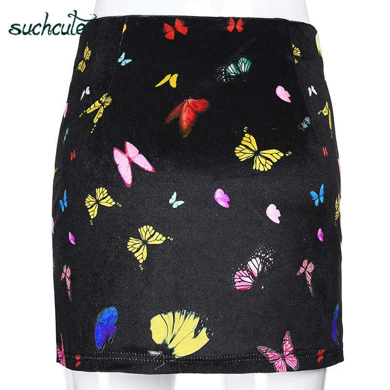 SUCHCUTE/открытая Женская юбка с животным принтом, лето 2019, Повседневные Вечерние, сексуальные, хлопковые, в стиле панк, уличная, готические