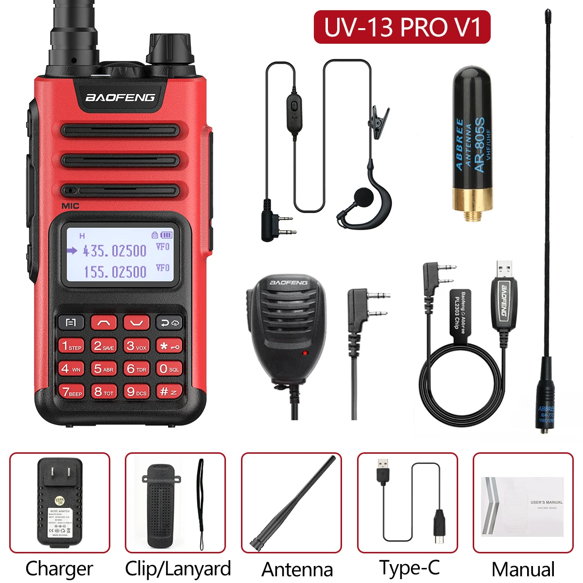 best buy walkie talkie Baofeng UV 13pro 10W 8800mAh Powerful Walkie Talkie with USB Charger Long Range Ham Two Way Radio UV13 PRO Upgrade UV-5R UV-10R long distance walkie talkie Walkie Talkie