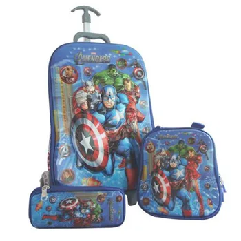 

Captain America Cartoon Schoolbag Children Cute Stereoscopic Stereoscopic Three-piece Traveling Case X4545