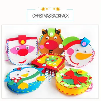 

DIY Christmas Cartoon Gift Bag Kit Simple Handling Good Material Flexibility Kids Non-Woven Handmade Materials Pouch Craft