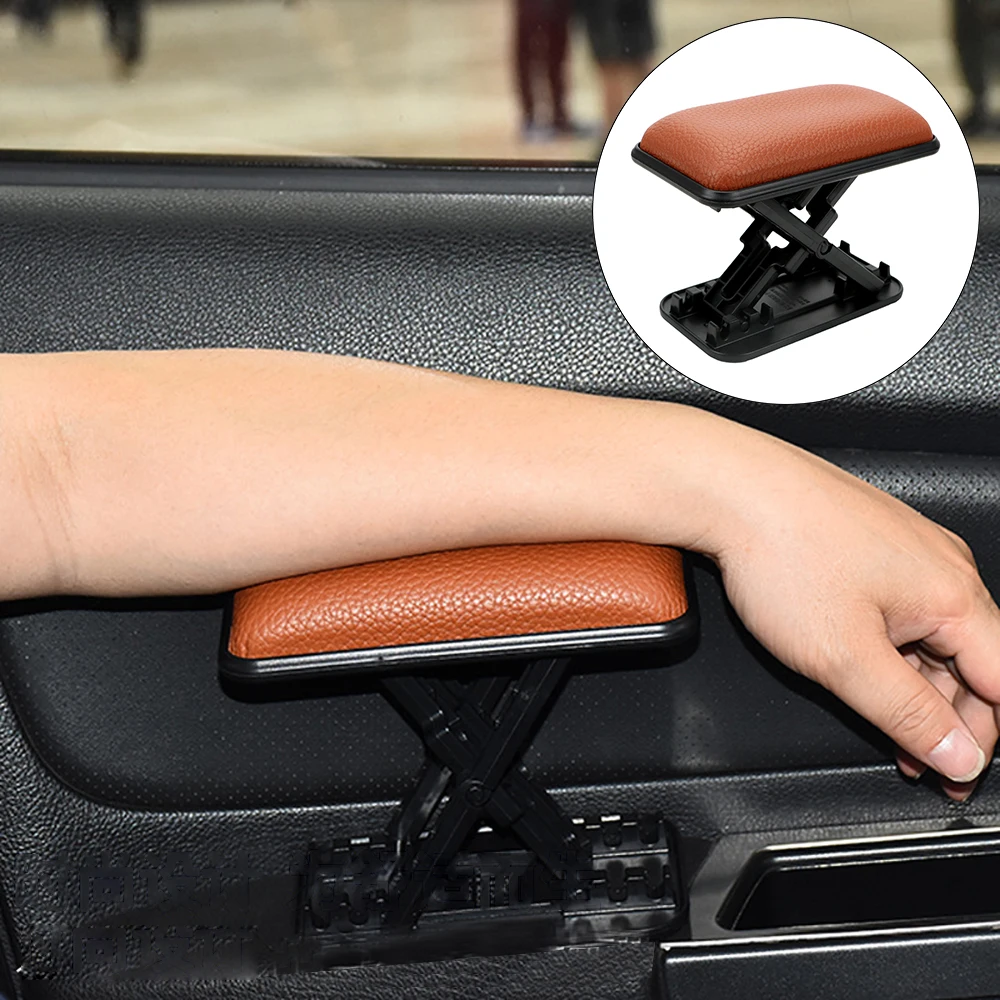 Car Armrest Support sunflowerany Car Door Armrest Elbow Cushion Automotive Soft Leather Armrest Rest Pad Increase Pad For Relieve Drivers Arm Fatigue Fit Most Vehicles 