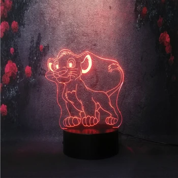 

DIY Cute Cartoon Lion king Simba Night Light 3D LED USB 7 color Illusion Mood Creative Decor Home Desk Table Lamp Kid Toy Gift