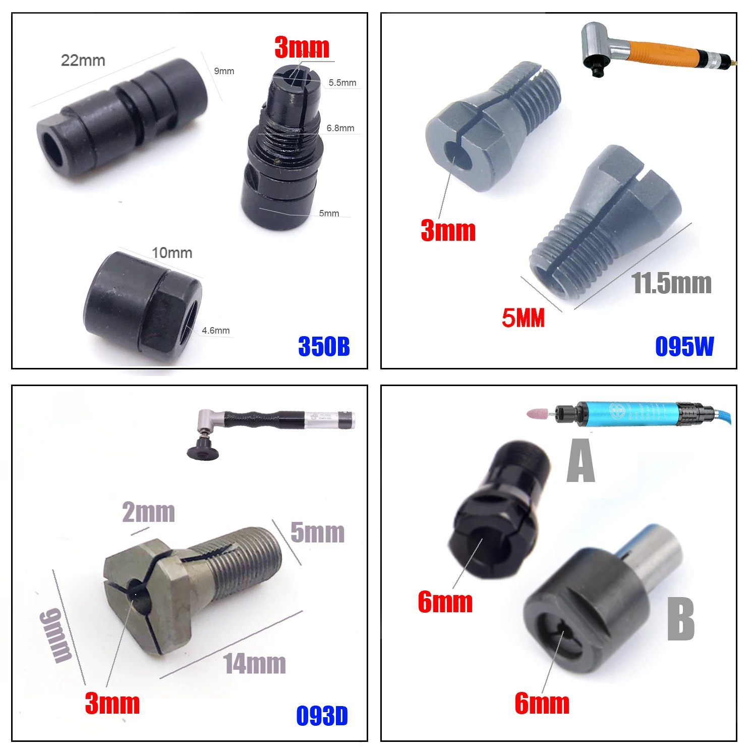 Air Angle Die Grinder Pen Pencil Collet 