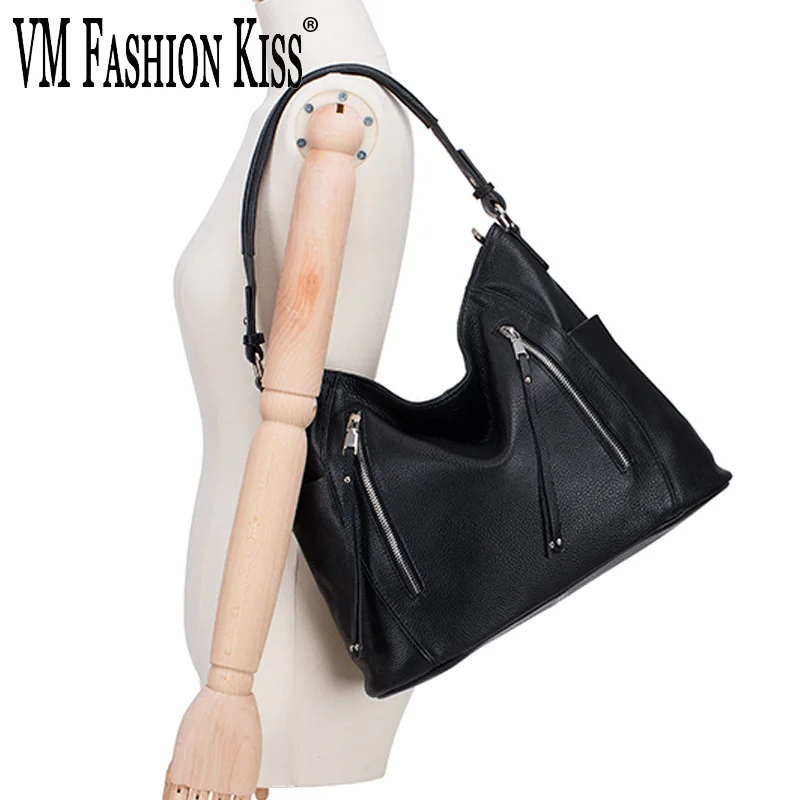 Женская сумка-мессенджер VM FASHION KISS из натуральной кожи с кисточками и ручными